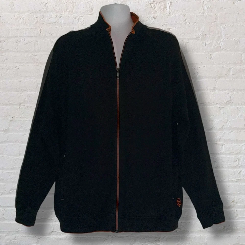 Tommy Bahama San Francisco Giants Full Zip Jacket L MLB Baseball Black Orange